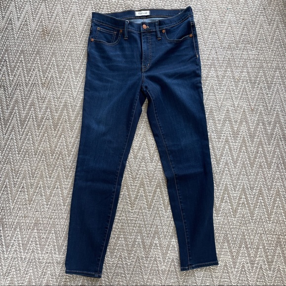 Madewell 9” High Rise Skinny Dark Wash Jeans, size 30 - Picture 1 of 7